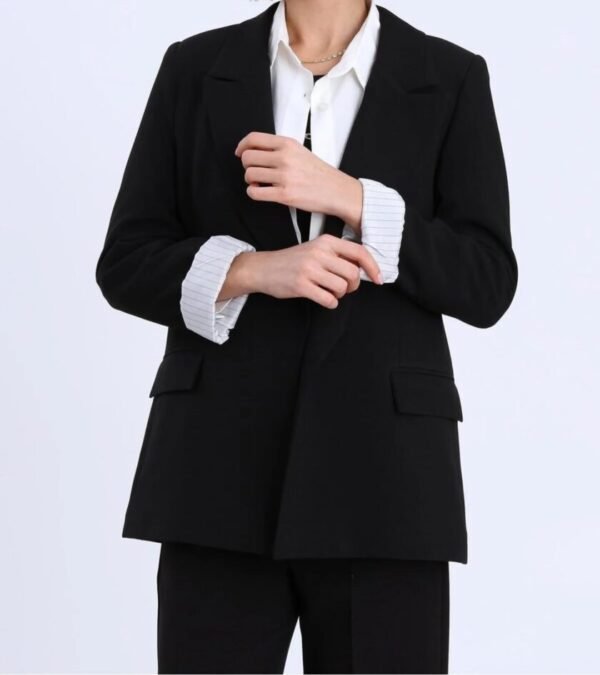 Lavender Textile  Lining Detailed Blazer Jacket and Belted Trouser Set