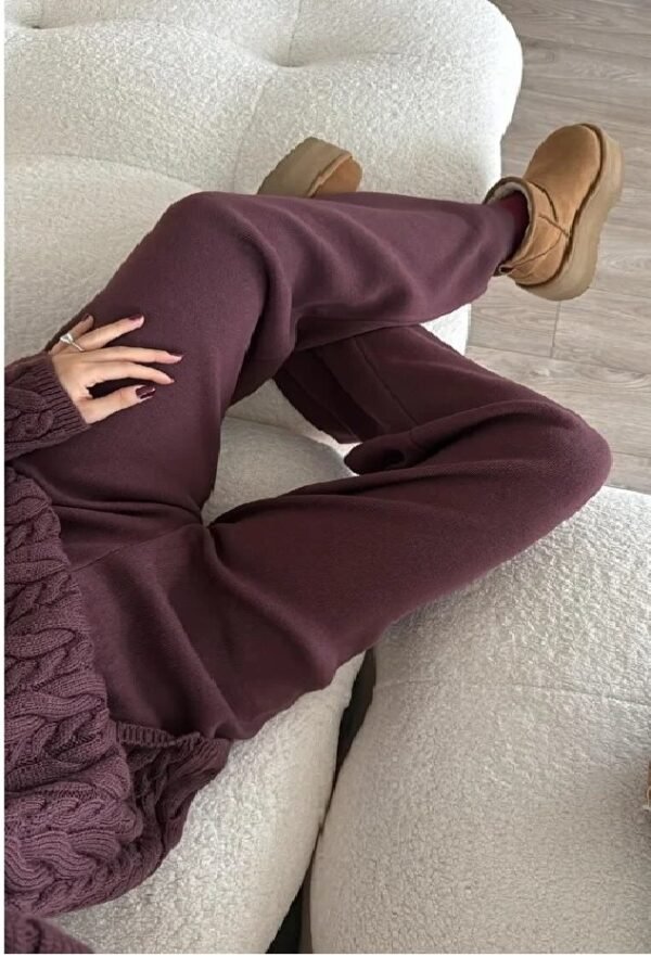 Örgülü Kazak ve Triko Pantolon takım