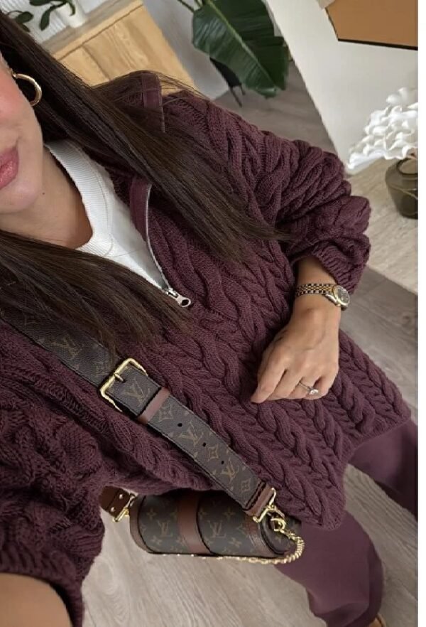 Örgülü Kazak ve Triko Pantolon takım